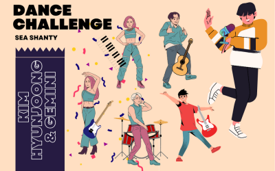KIM HYUN JOONG & GEMINI :  “Sea Shanty dance challenge” would they dare?
