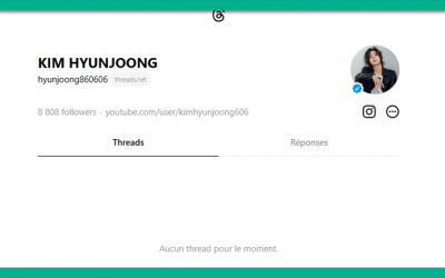 Kim Hyun Joong : new page on Threads platform.