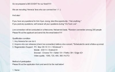 Ask questions and chat live with Kim Hyun Joong – First come-first served!